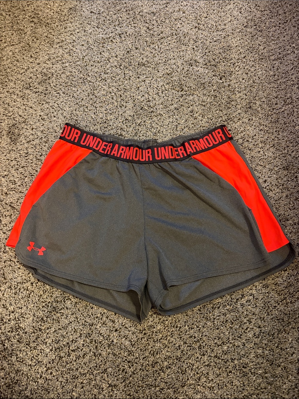 Under Armour Gray and Red Women's Athletic Shorts